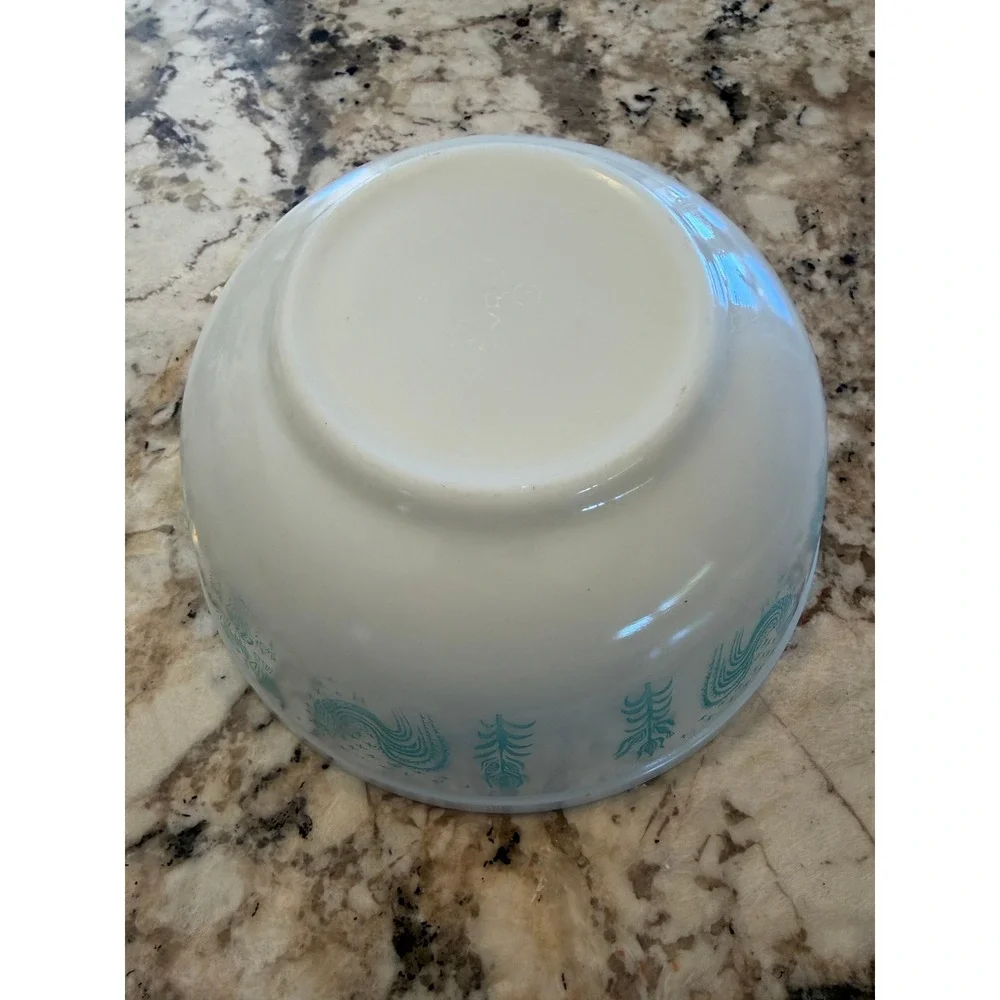 Pyrex Mixing Bowl Butterprint 2.5 Qt Turquoise 403 Amish Vintage Milk Glass #403